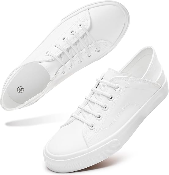 Women's Slip on Shoes PU Leather Slip on Sneaker Fashion White Tennis Shoes Low Top Black Casual Shoes